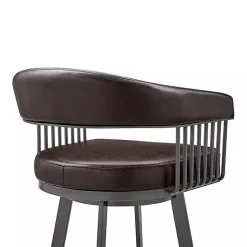 Kirklands Home Faux Leather Chelsea Swivel Bar Stool Brown Online
