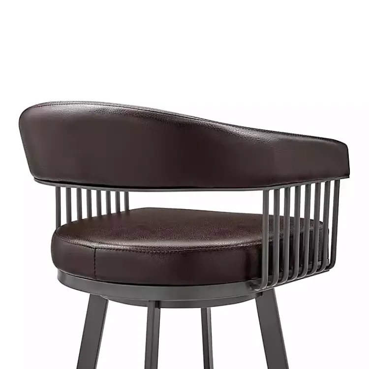 Kirklands Home Faux Leather Chelsea Swivel Bar Stool Brown Online