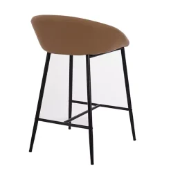 Kirklands Home Faux Leather Low Counter Stools, Set of 2 Brown Sale
