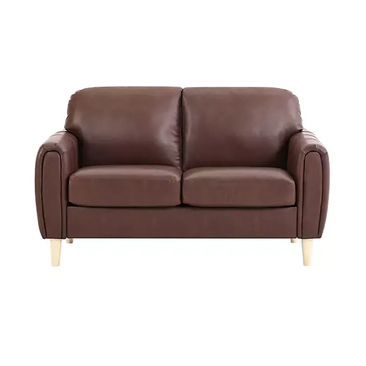 Kirklands Home Faux Leather Lyon Loveseat Brown Online