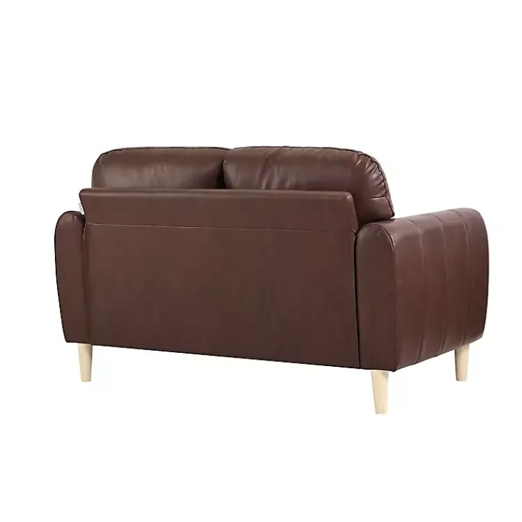 Kirklands Home Faux Leather Lyon Loveseat Brown Online