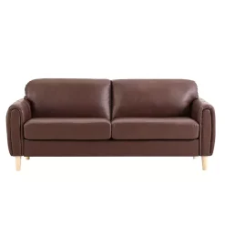 Kirklands Home Faux Leather Lyon Sofa Brown Online