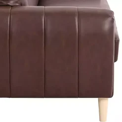 Kirklands Home Faux Leather Lyon Sofa Brown Online