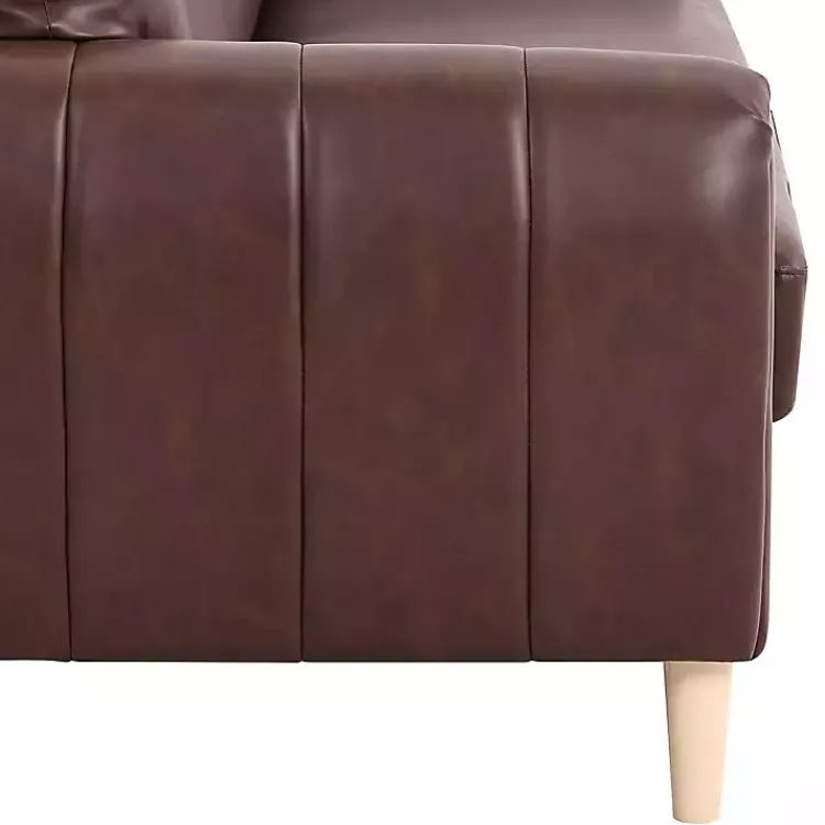 Kirklands Home Faux Leather Lyon Sofa Brown Online