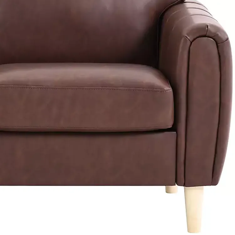Kirklands Home Faux Leather Lyon Sofa Brown Online