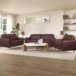 Kirklands Home Faux Leather Lyon Sofa Brown Online