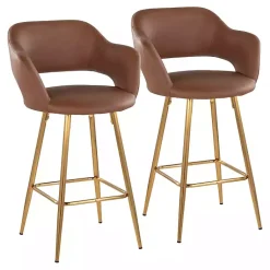 Kirklands Home Faux Leather Marge Counter Stools, Set of 2 Brown Hot