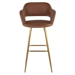 Kirklands Home Faux Leather Marge Bar Stools, Set of 2 Brown Best