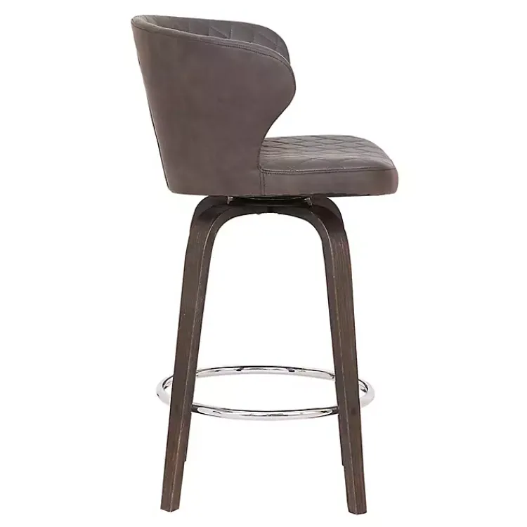 Kirklands Home Faux Leather Mynette Swivel Stool, 36 in. Brown Discount