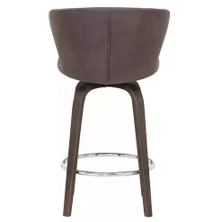 Kirklands Home Faux Leather Mynette Swivel Stool, 36 in. Brown Discount