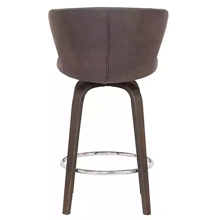 Kirklands Home Faux Leather Mynette Swivel Stool, 36 in. Brown Discount