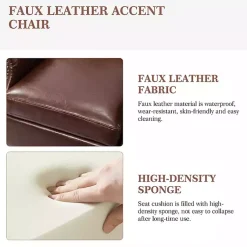 Kirklands Home Faux Leather Nailhead Taylor Armchair Brown Best