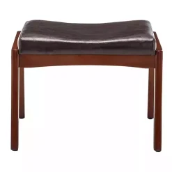 Kirklands Home Faux Leather Natasha Ottoman Stool Brown Hot