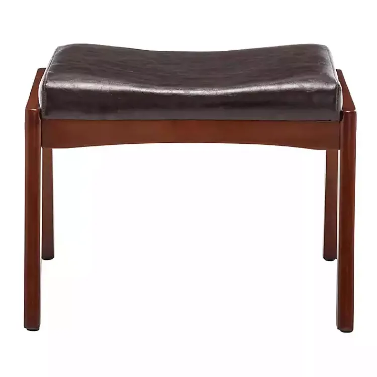 Kirklands Home Faux Leather Natasha Ottoman Stool Brown Hot