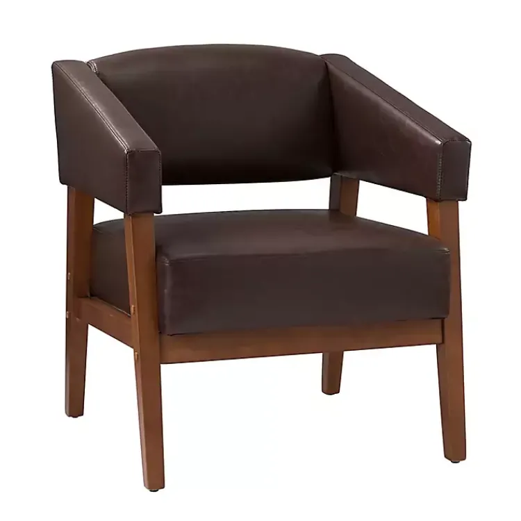 Kirklands Home Faux Leather Nicki Accent Chair Brown Clearance
