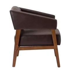 Kirklands Home Faux Leather Nicki Accent Chair Brown Clearance