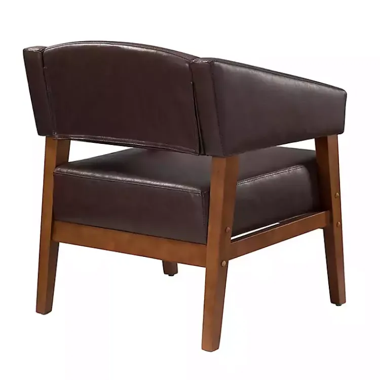 Kirklands Home Faux Leather Nicki Accent Chair Brown Clearance