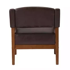 Kirklands Home Faux Leather Nicki Accent Chair Brown Clearance