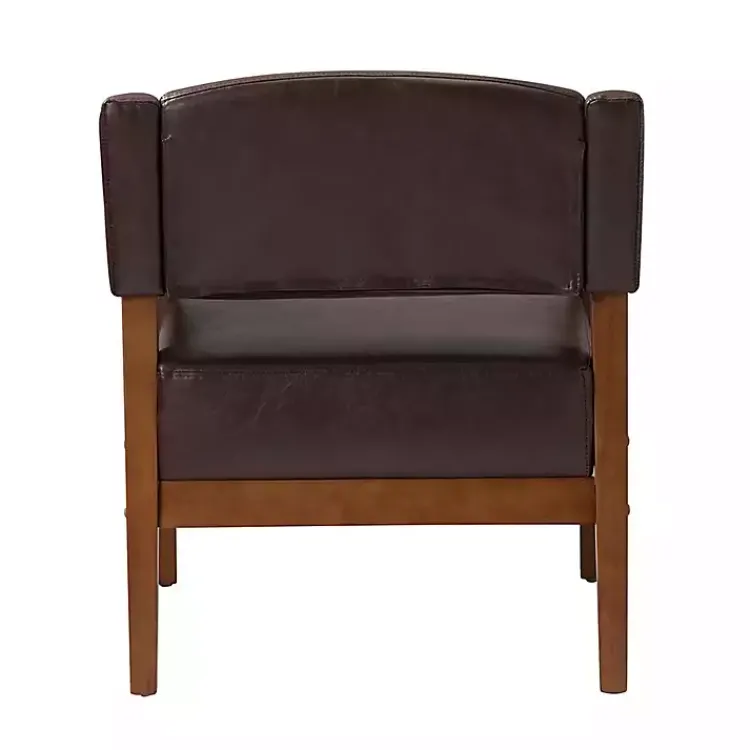 Kirklands Home Faux Leather Nicki Accent Chair Brown Clearance