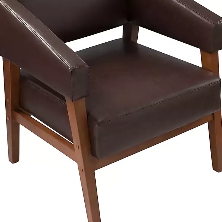 Kirklands Home Faux Leather Nicki Accent Chair Brown Clearance