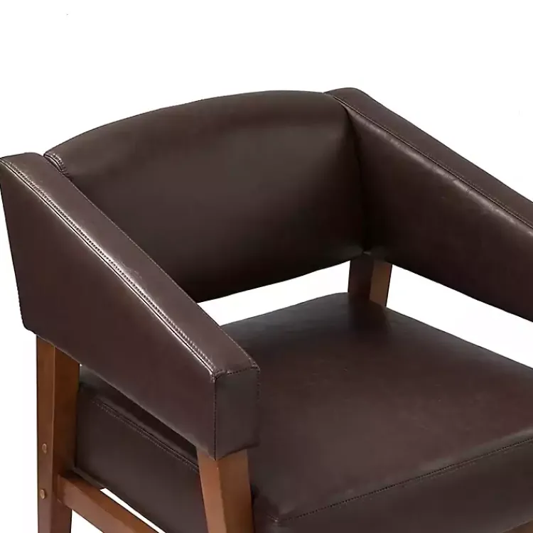 Kirklands Home Faux Leather Nicki Accent Chair Brown Clearance