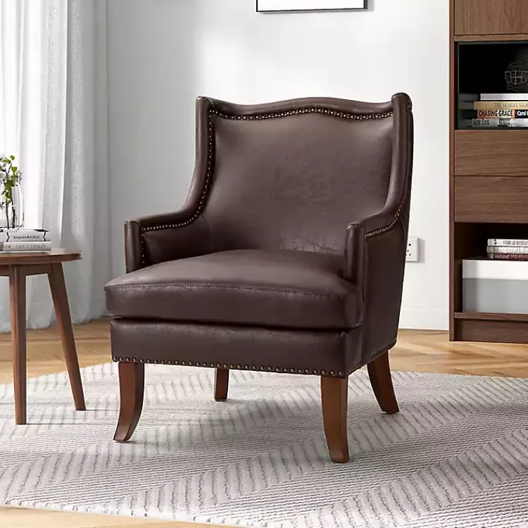Kirklands Home Faux Leather Ophelia Accent Chair Brown Online