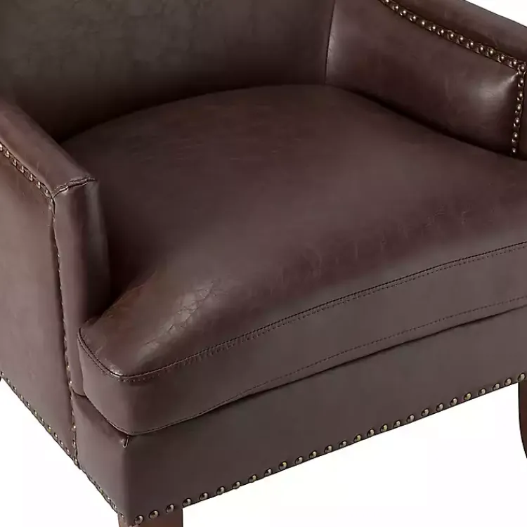 Kirklands Home Faux Leather Ophelia Accent Chair Brown Online