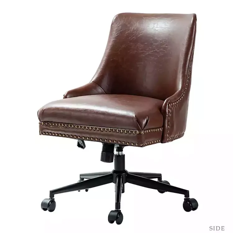 Kirklands Home Faux Leather Rocking Office Chair Brown New