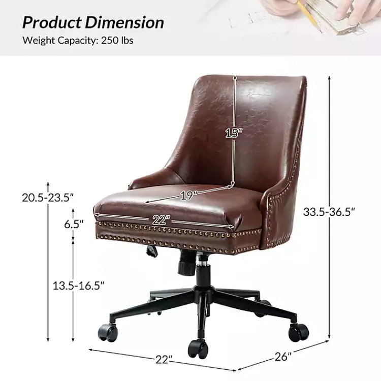 Kirklands Home Faux Leather Rocking Office Chair Brown New