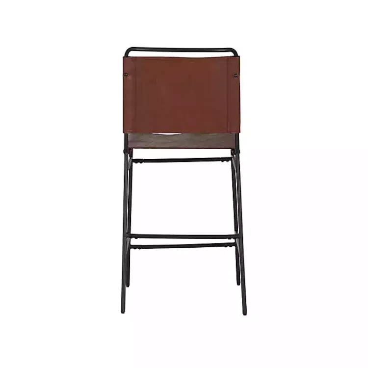 Kirklands Home Faux Leather Sling Counter Stool Brown Outlet