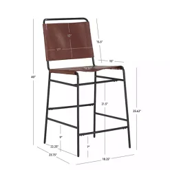 Kirklands Home Faux Leather Sling Counter Stool Brown Outlet