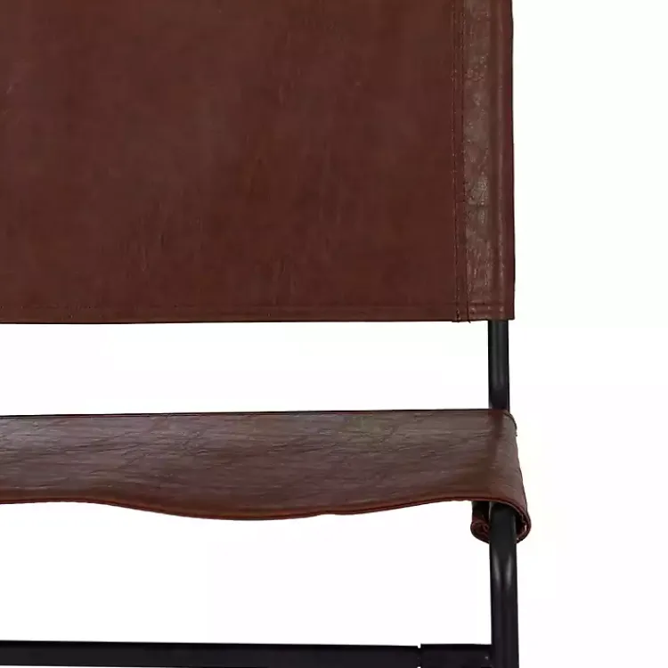 Kirklands Home Faux Leather Sling Counter Stool Brown Outlet