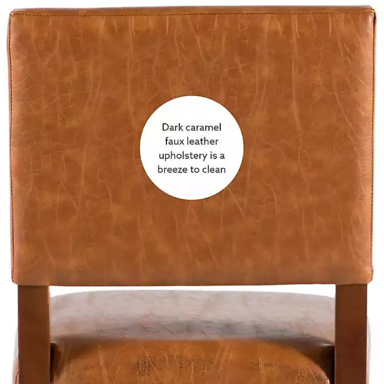 Kirklands Home Brown Faux Leather Square Classic Counter Stool Tan Best