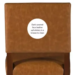 Kirklands Home Brown Faux Leather Square Classic Bar Stool Tan Clearance
