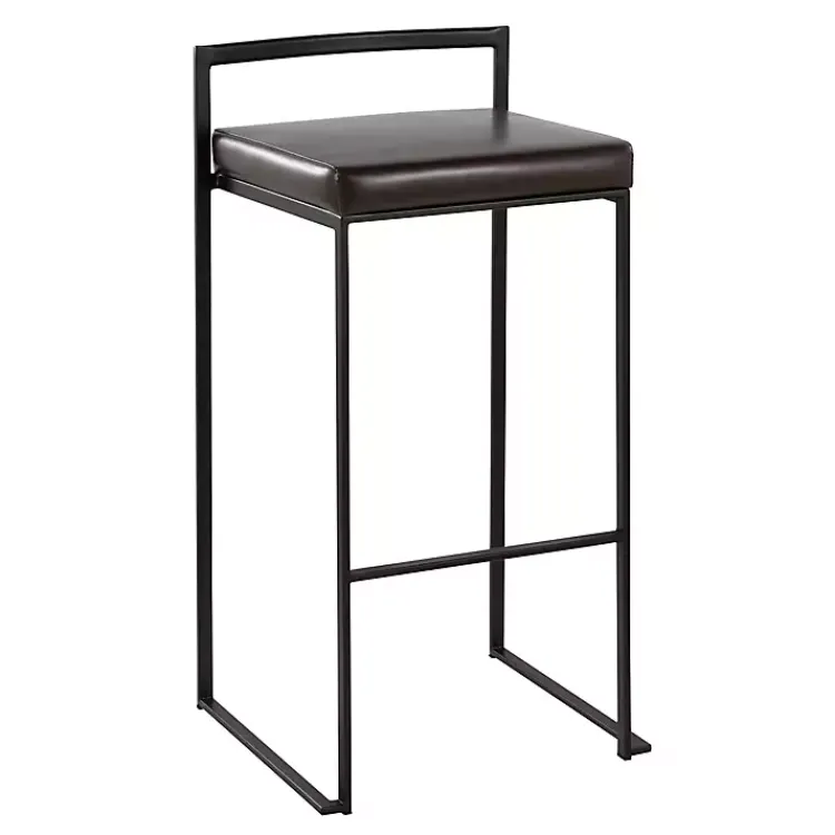 Kirklands Home Faux Leather Stackable Bar Stools, Set of 2 Brown Hot