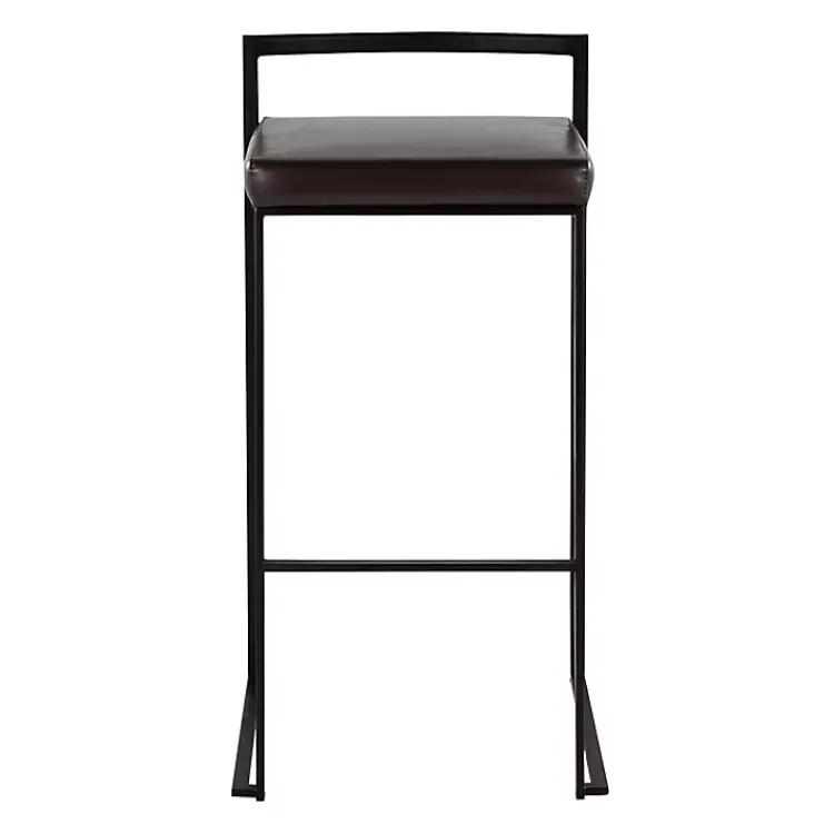Kirklands Home Faux Leather Stackable Bar Stools, Set of 2 Brown Hot
