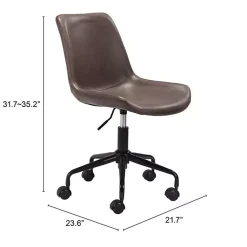 Kirklands Home Faux Leather Swivel Office Chair Brown Clearance