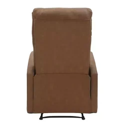 Kirklands Home Faux Leather Upholstered Slim Recliner Brown New
