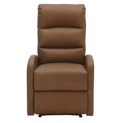 Kirklands Home Faux Leather Upholstered Slim Recliner Brown New