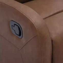 Kirklands Home Faux Leather Upholstered Slim Recliner Brown New