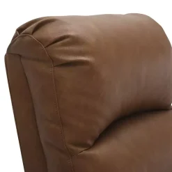 Kirklands Home Faux Leather Upholstered Slim Recliner Brown New
