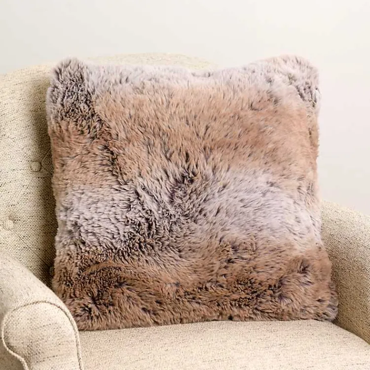 Pillows>Kirklands Home Faux Wolf Fur Pillow Brown