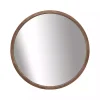 Kirklands Home Brown Fir Wood Round Wall Mirror Best