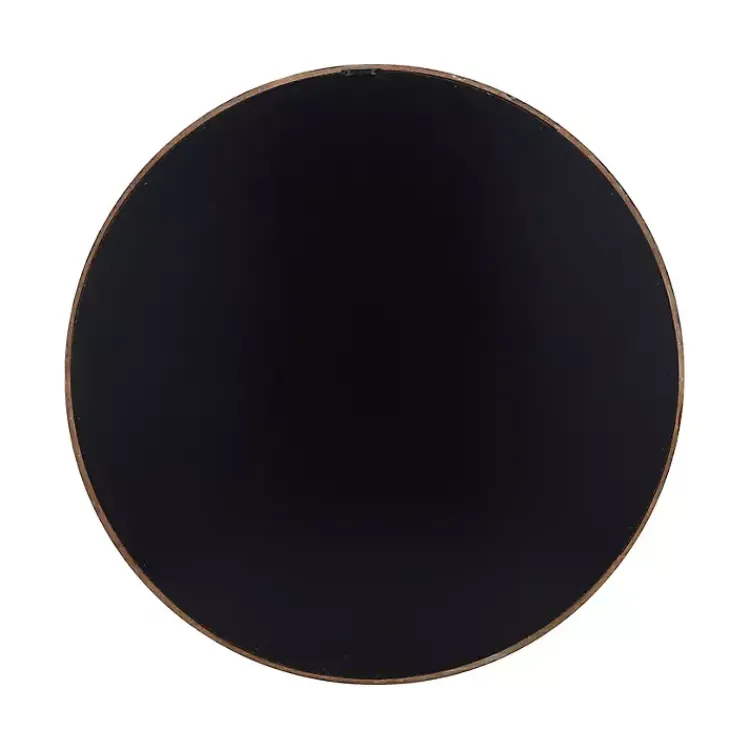 Kirklands Home Brown Fir Wood Round Wall Mirror Best