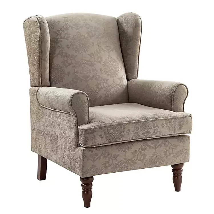 Kirklands Home Floral Brocade Wingback Ella Armchair Brown Sale
