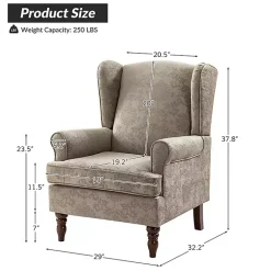 Kirklands Home Floral Brocade Wingback Ella Armchair Brown Sale