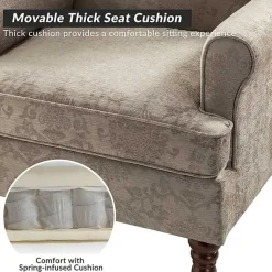 Kirklands Home Floral Brocade Wingback Ella Armchair Brown Sale