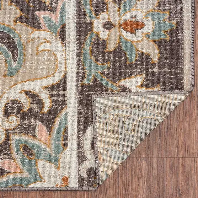 Kirklands Home Brown Floral Medallion Outdoor Area Rug, 5x7 Hot