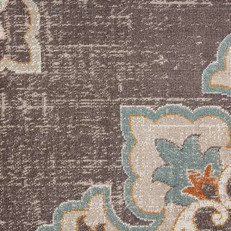 Kirklands Home Brown Floral Medallion Outdoor Area Rug, 7x9 Discount