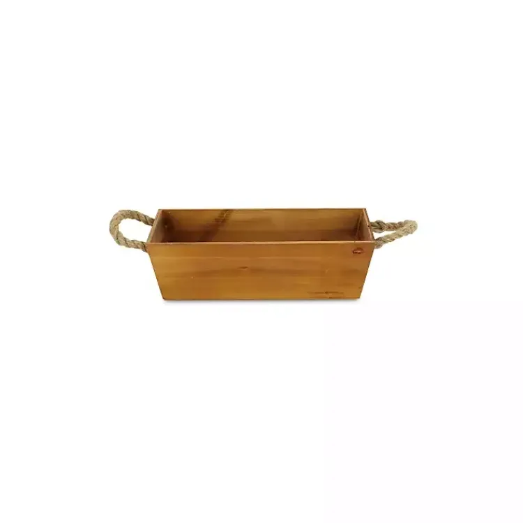 Baskets & Boxes>Kirklands Home Brown Galvanized Tapered Box with Rope Handles